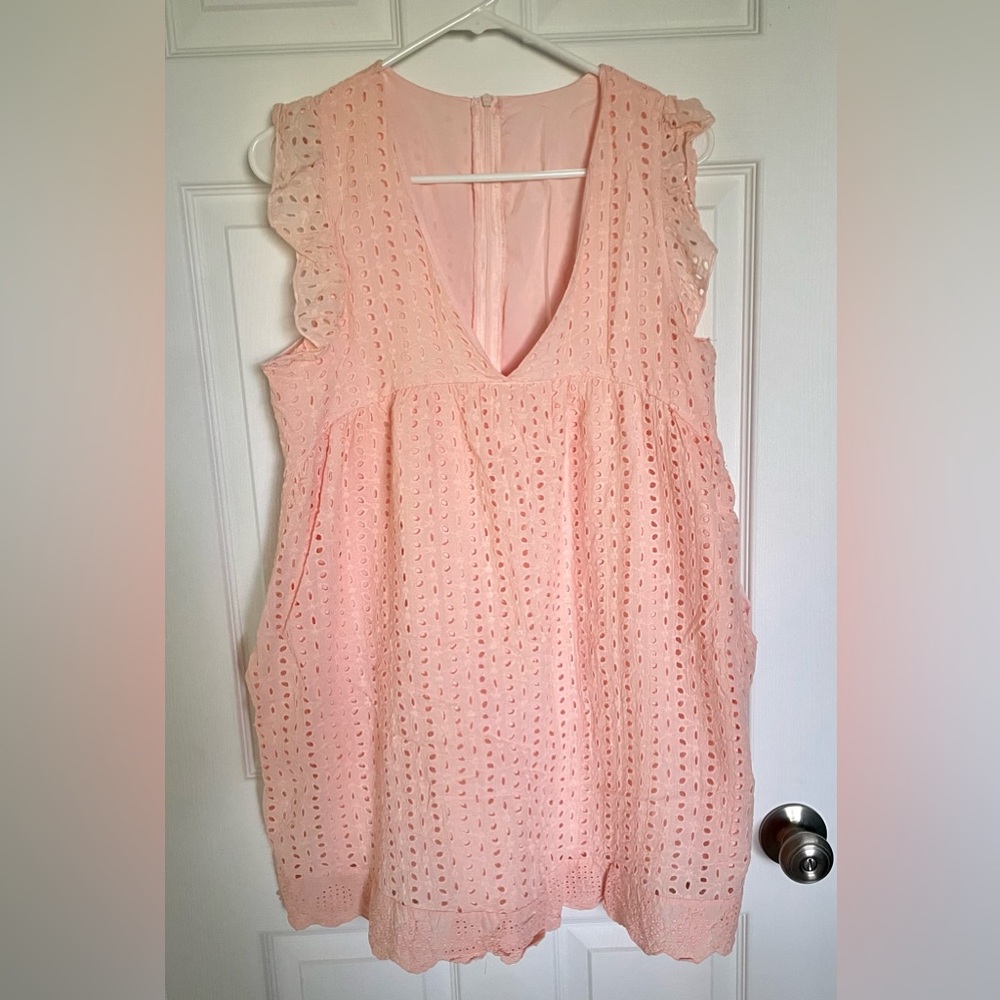 Pink Eyelet Lace Dress